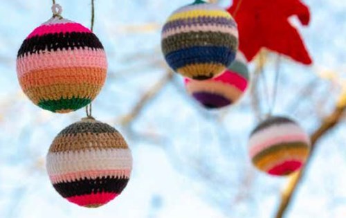 Download the knitted Christmas bauble pattern Image