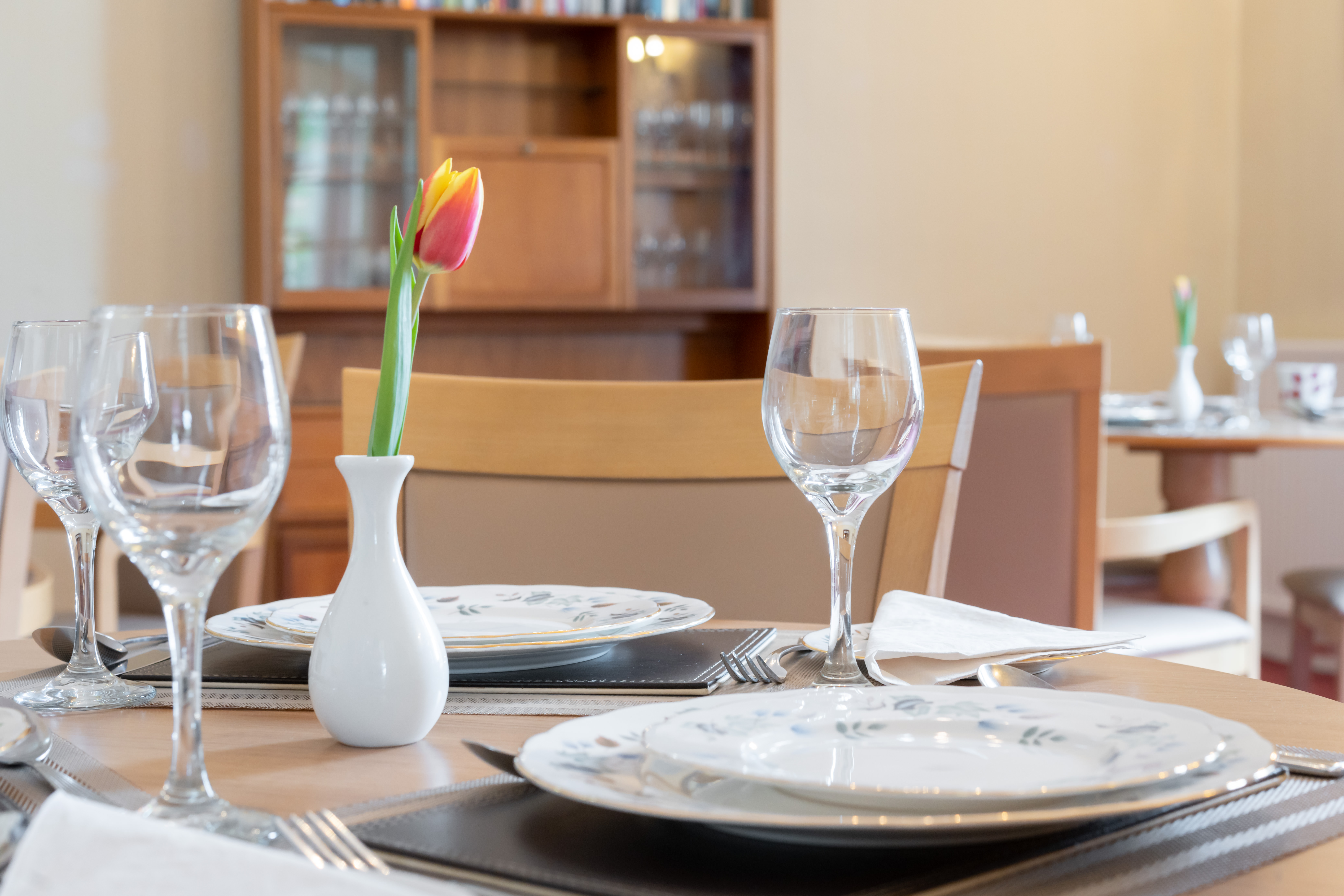Dining Table Set For Dinner At Bolton Lodge And Proctor House