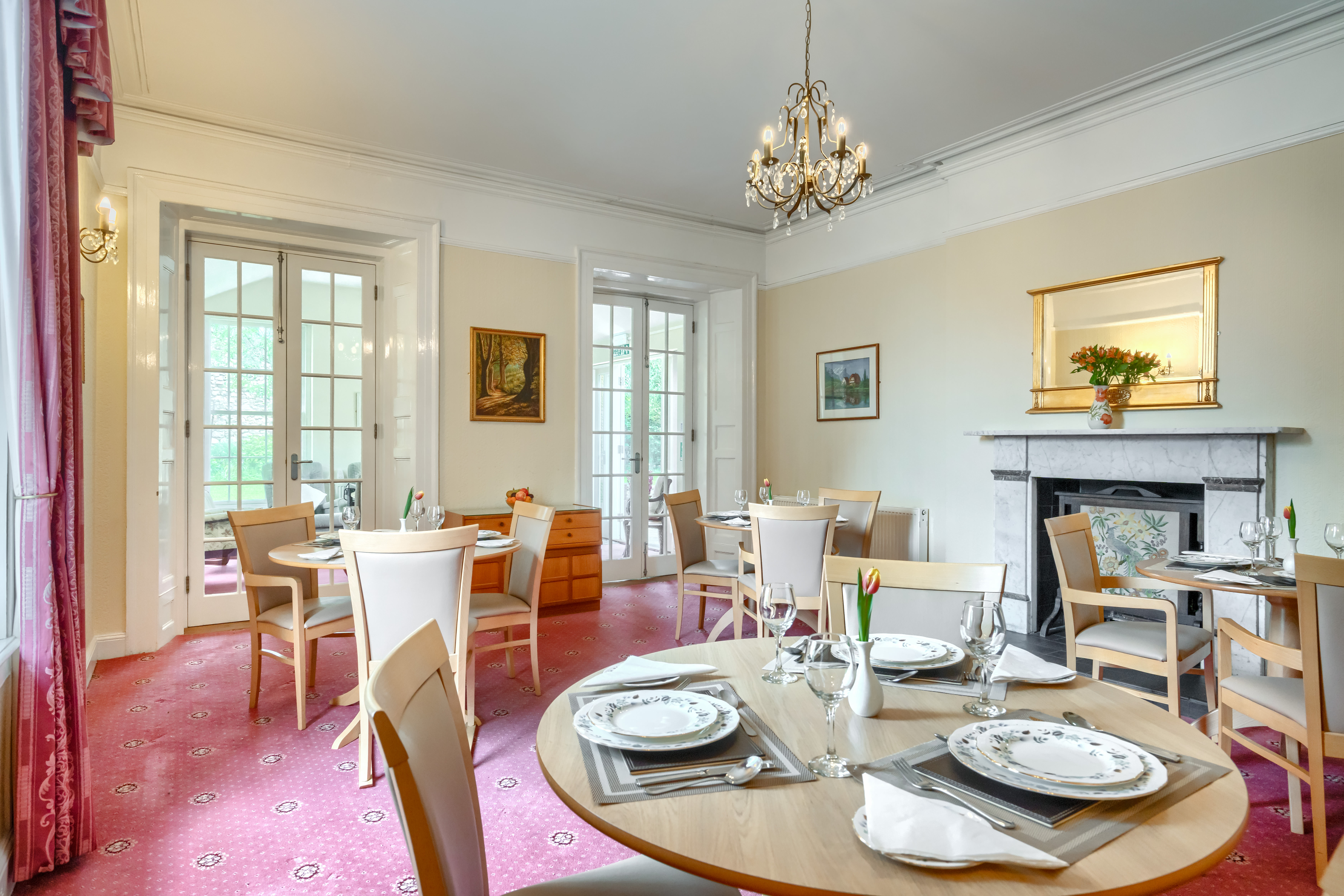 Communal Dining Room Set For Lunch At Bolton Lodge And Proctor House