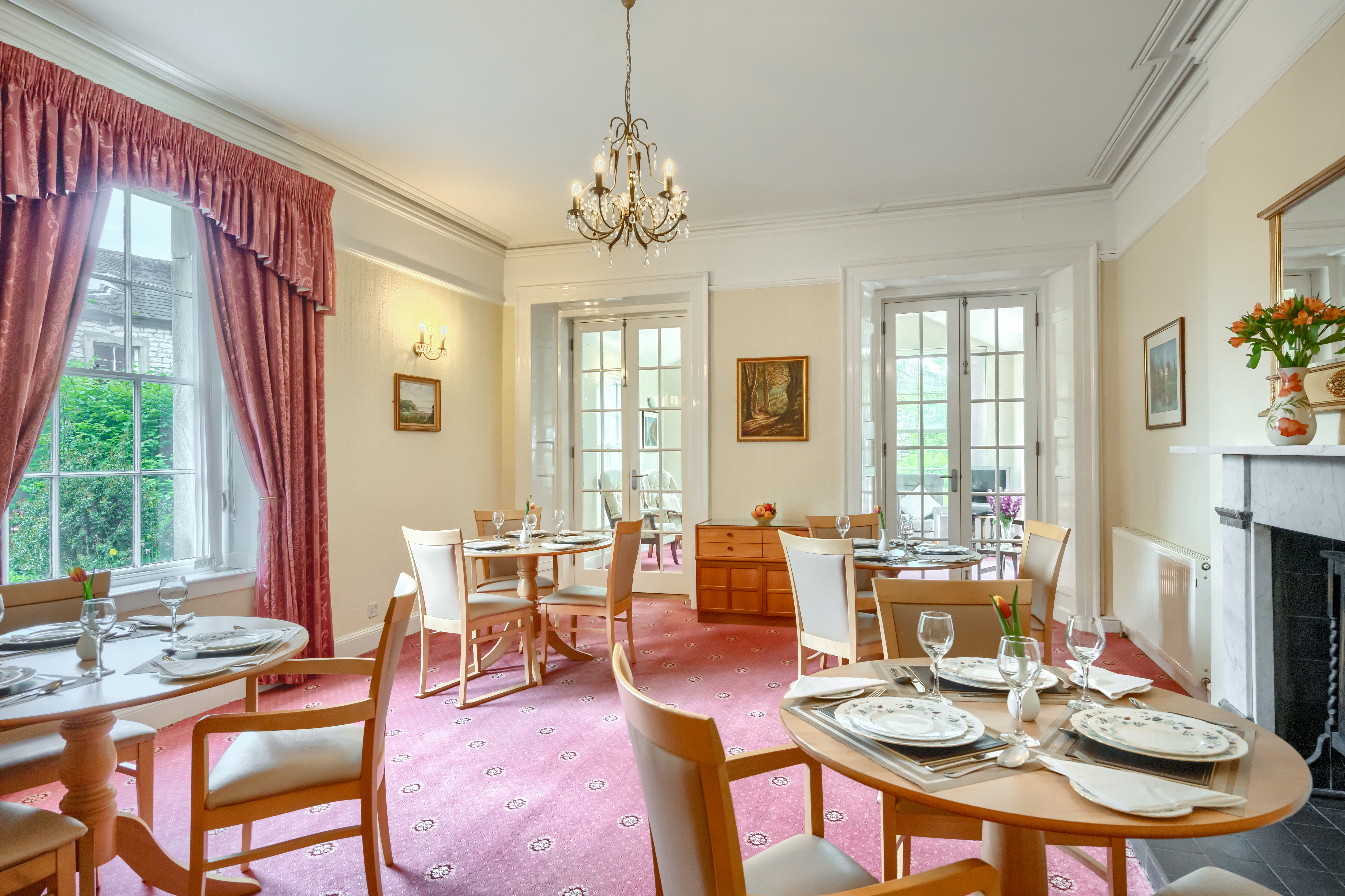 Communal Dining Room Set For Lunch