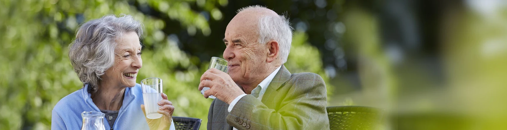 Older couple alfresco dining