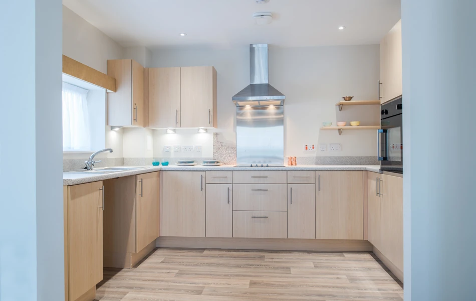 Large brightly lit modern kitchen area at Hope Bank View