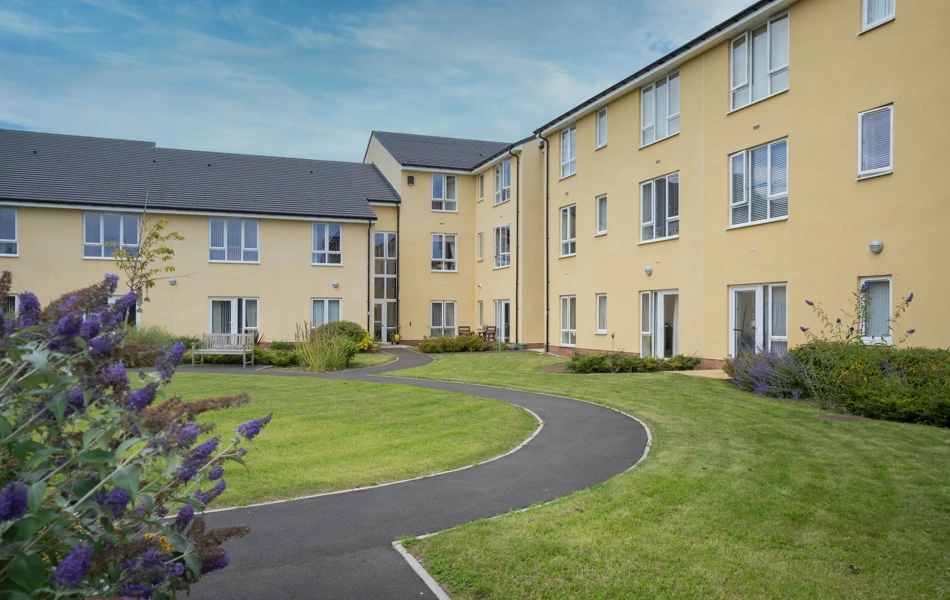 Outside garden view of Hope Bank View, Independent Living in Sunderland