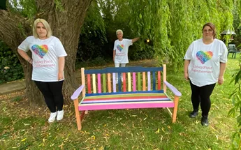Donaldson Lodge painted their benches for the NHS Image